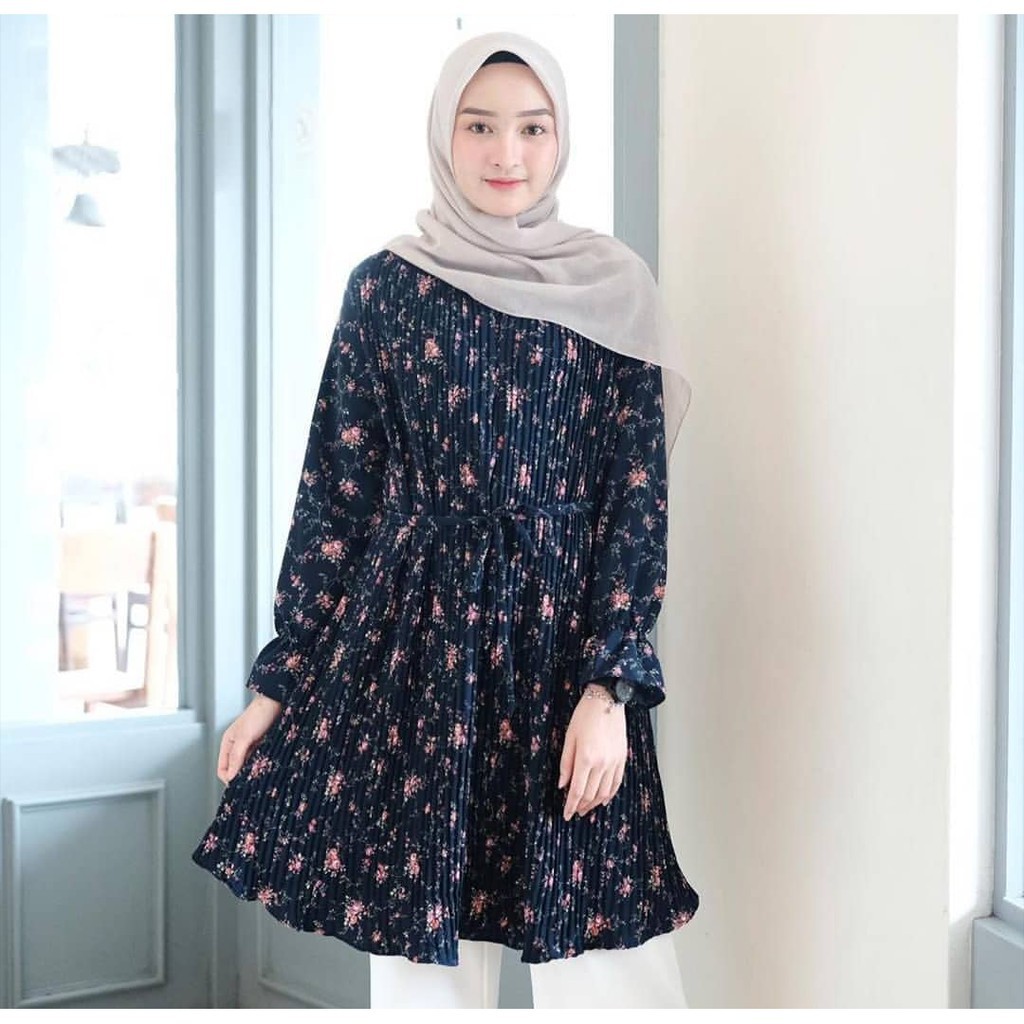 MEGAN TUNIK / LOWER PLEATED / TUNIK MOTIF  WANITA PLEATED  / TUNIK