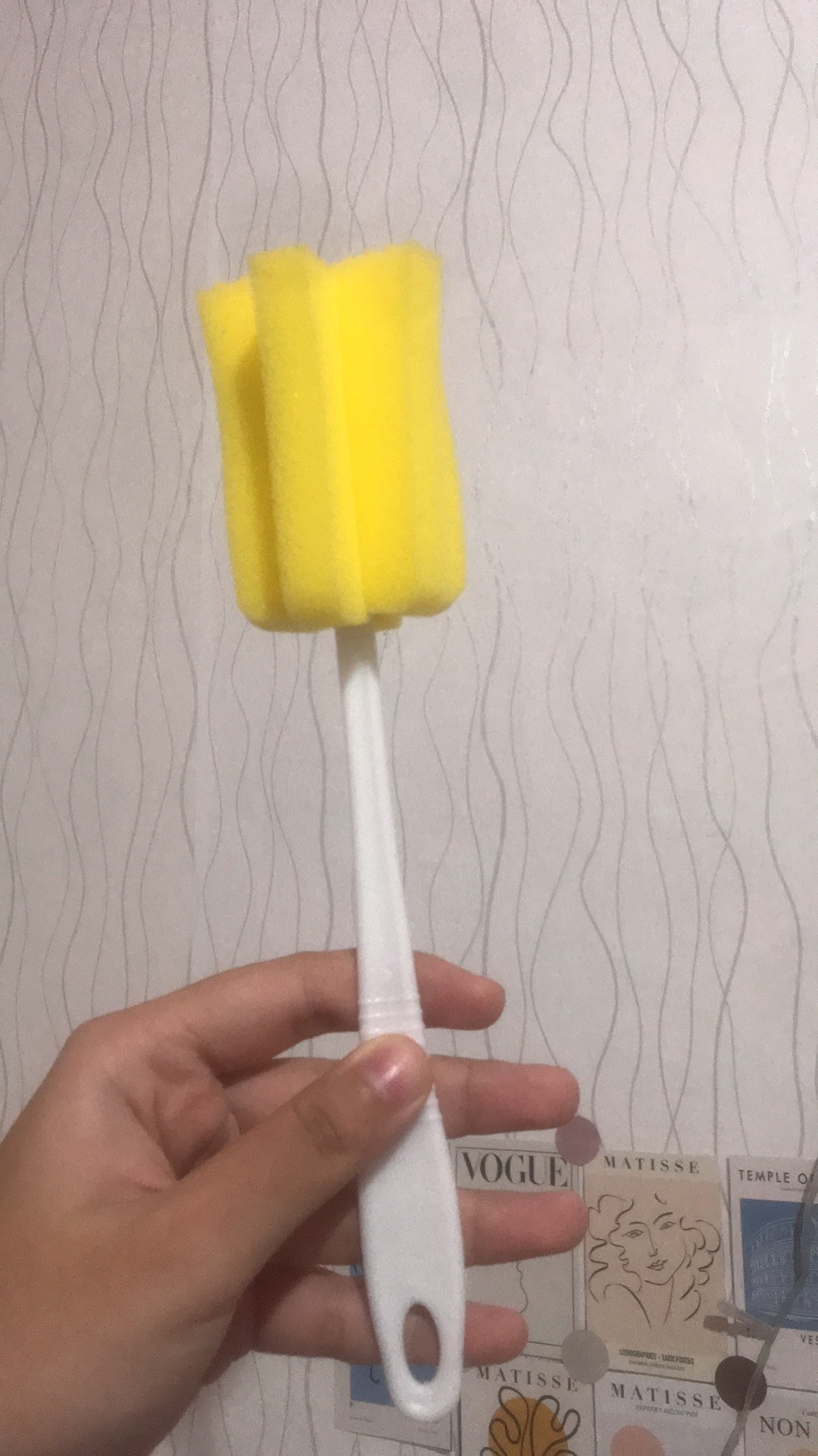 Kitchen Cleaning Tool Long Handle Sponge Wineglass Bottle Coffe Tea Glass Cup Brush