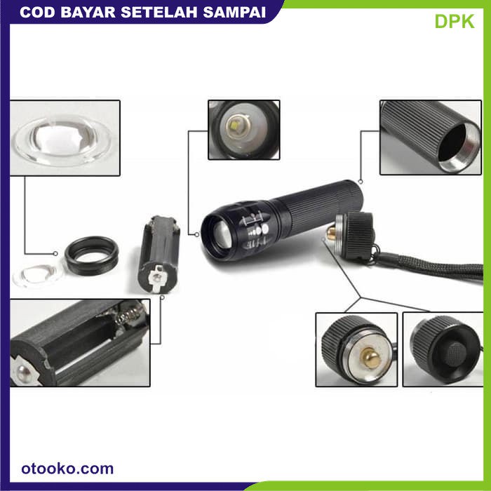 Senter Kecil Senter Sepeda Senter LED Cree Q5 2000 Lumens 3 x AAA