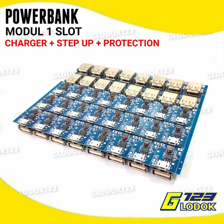 Modul Powerbank 1 Slot Multi Charger + Step Up + Protection 5V 1A Cas