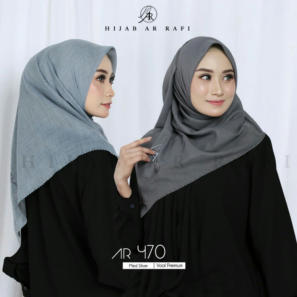 Hijab Arrafi Segiempat Terbaru AR 470 Voal Polos Premium Bolak Balik Hasenna Hijab