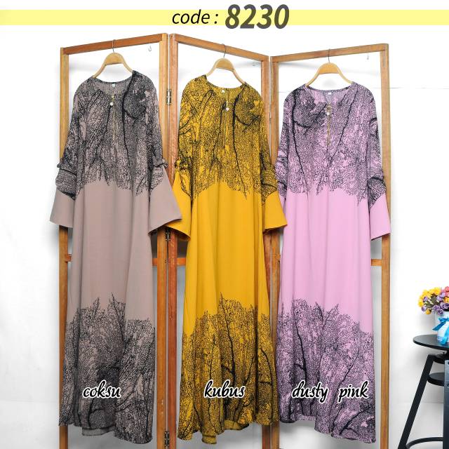 GAMIS ALMOND ABSTRAK AKAR 8230