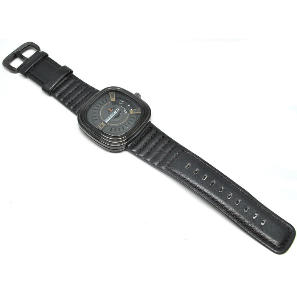 SevenFriday Three Sided Quartz Watch with Square Large Dial - Coffee