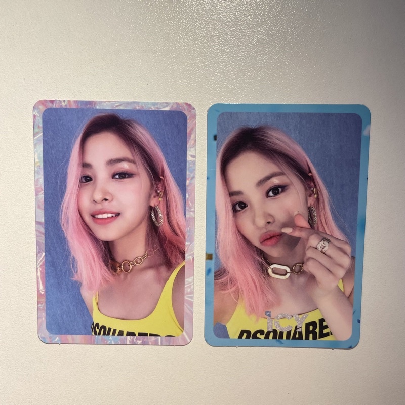ITZY RYUJIN ICY PHOTOCARD ALBUM PINK HAIR LIA YUNA YEJI CHAERYEONG BORDER PC