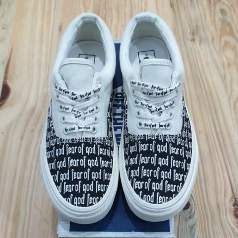 100% PREMIUM FEAR OF GOD X VANS ERA 95 DX REISSUE MARSHMALLOW BLACK WHITE WAFFLE ICC