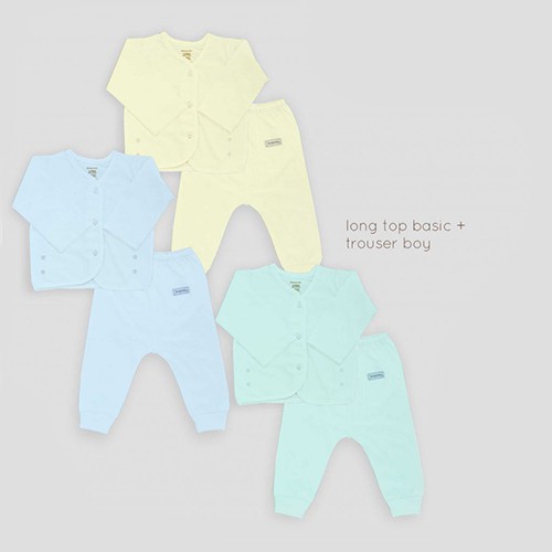 BoogyBaby Basic Solid Compact Long Top + Trouser | Setelah Baju Anak