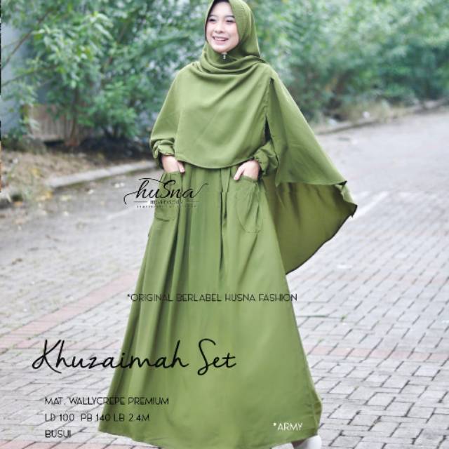 GAMIS SYARI // KHUZAIMAH SET BY HUSNA // GAMIS BAHAN WOLLYCREPE PREMIUM
