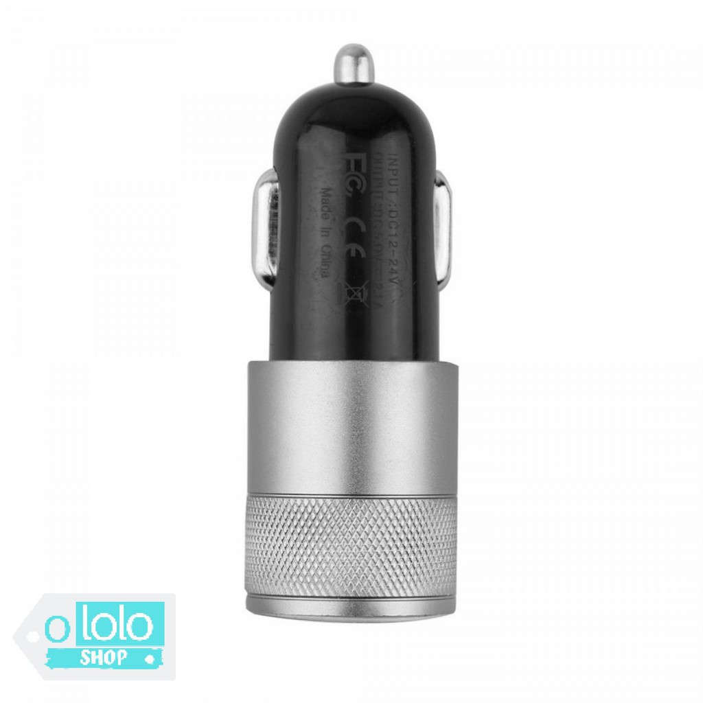 Fashion Dual USB Car Charger 2.1A - FM-001 [Hitam] Grab Medan