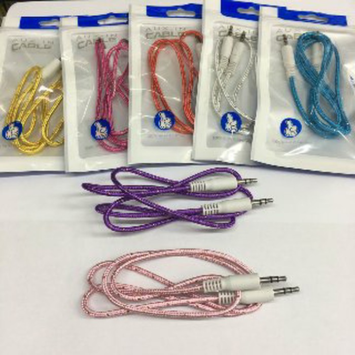 kabel audio / kabel aux 1m jack 3,5mm model tali sepatu