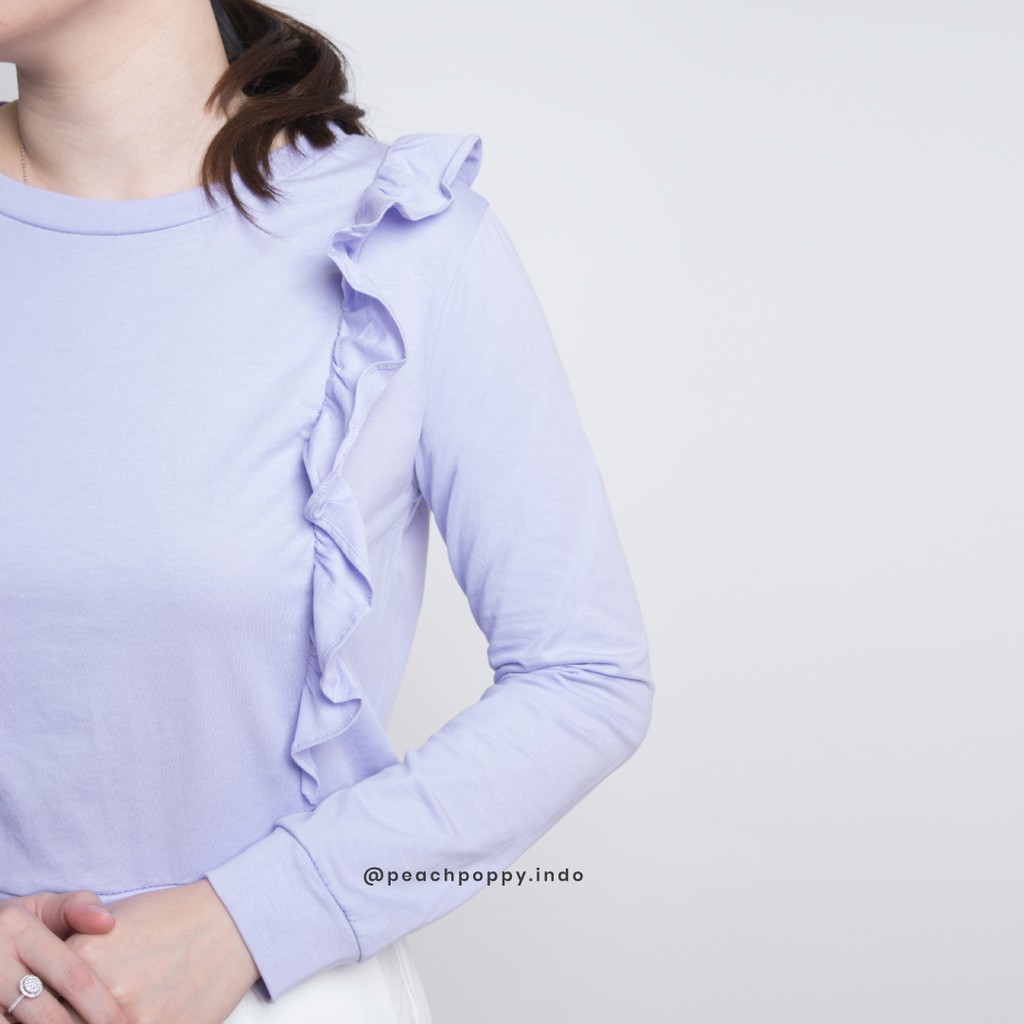 Peach Poppy Ayla Top - Atasan Wanita Kaos Lengan Panjang