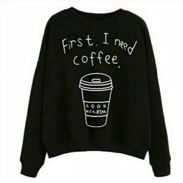 TBI K-Pop Korean Style Baju Panjang Atasan Sweater Coffee High Quality