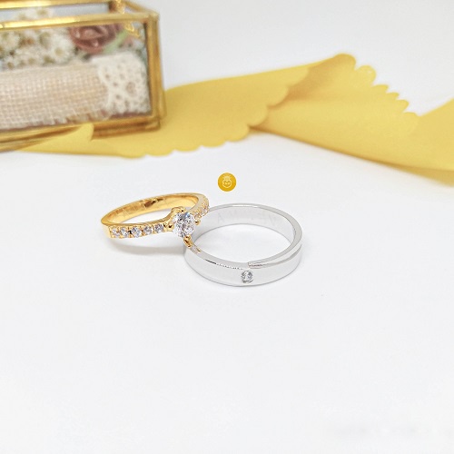 CINCIN NIKAH CUSTOM BERBAHAN PLATINUM DAN EMAS KUNING