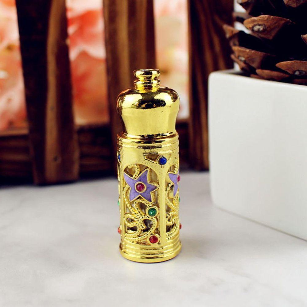 Nickolas1 1pc Botol Dropper Minyak Esensial Portable Bahan Metal Gaya Arab Antik Untuk Hadiah