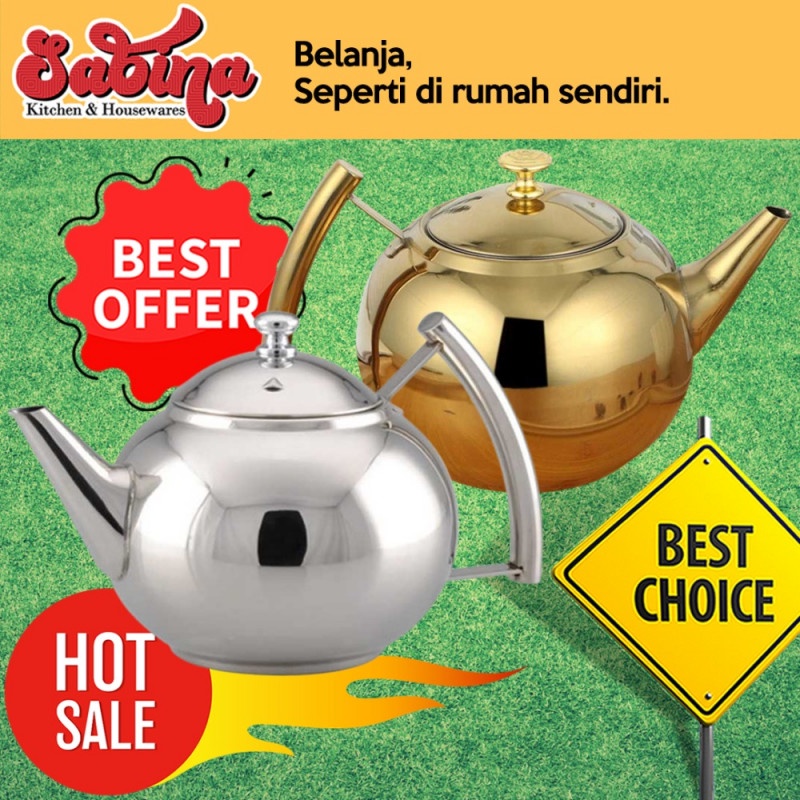 Teko Air Teh Kopi 1 Liter Stainless Water Kettle With Filter Saringan