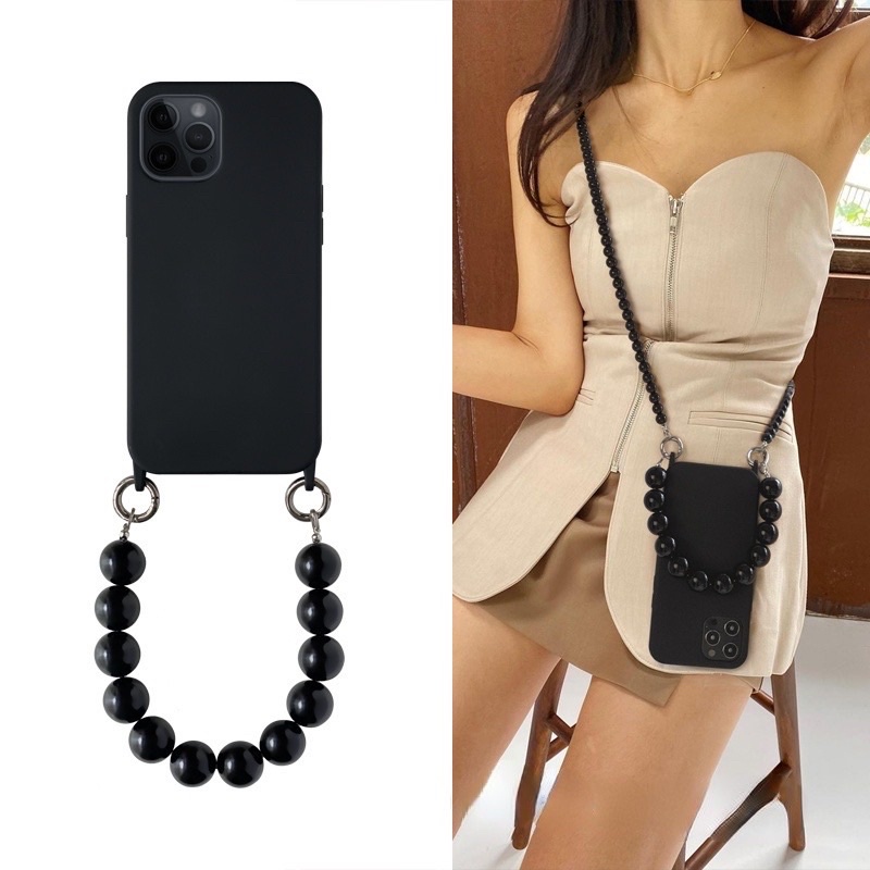 soft case casing iphone 13 promax tali black pearl