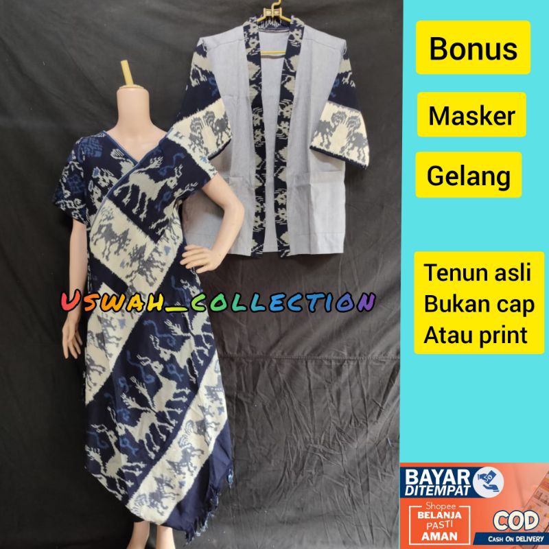 set couple tenun baju couple etnik baju tenun baju etnik kimono tenun tunik tenun uswah_collection