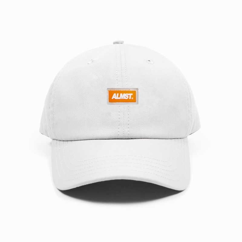 Topi Almost Orange Rubber - White Polo Cap