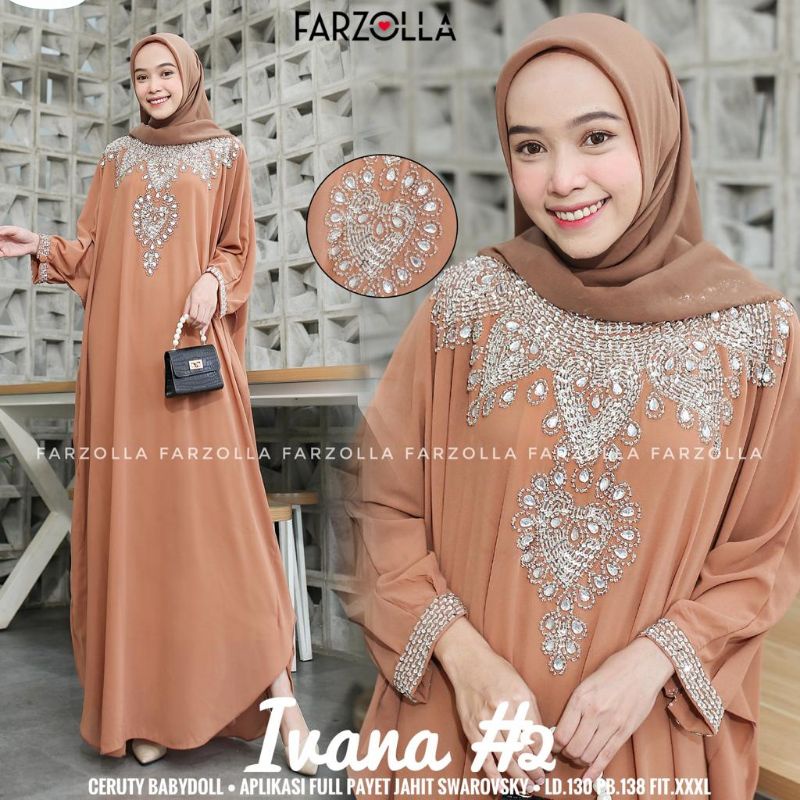 DRESS ivana#2 bahan ceruty babydoll full payet jahit swarowsky berkualitas