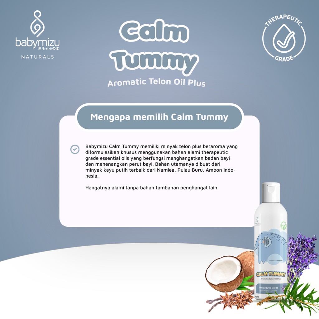 BABYMIZU Calm Tummy - Minyak Telon Natural No Synthetic Fragrance (100 ml)