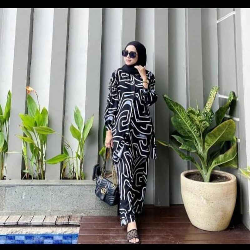 Nabila One Set, SETELAN WANITA, ONE SET TERBARU, BAJU TIDUR, ONE SET TERKINI, baju wanita, DRESS