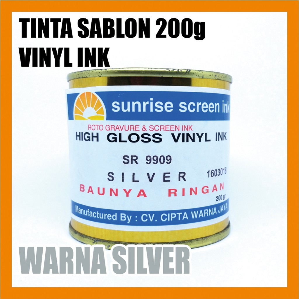 

Tinta / Cat Sablon Vinyl Ink 9909 SILVER 200g