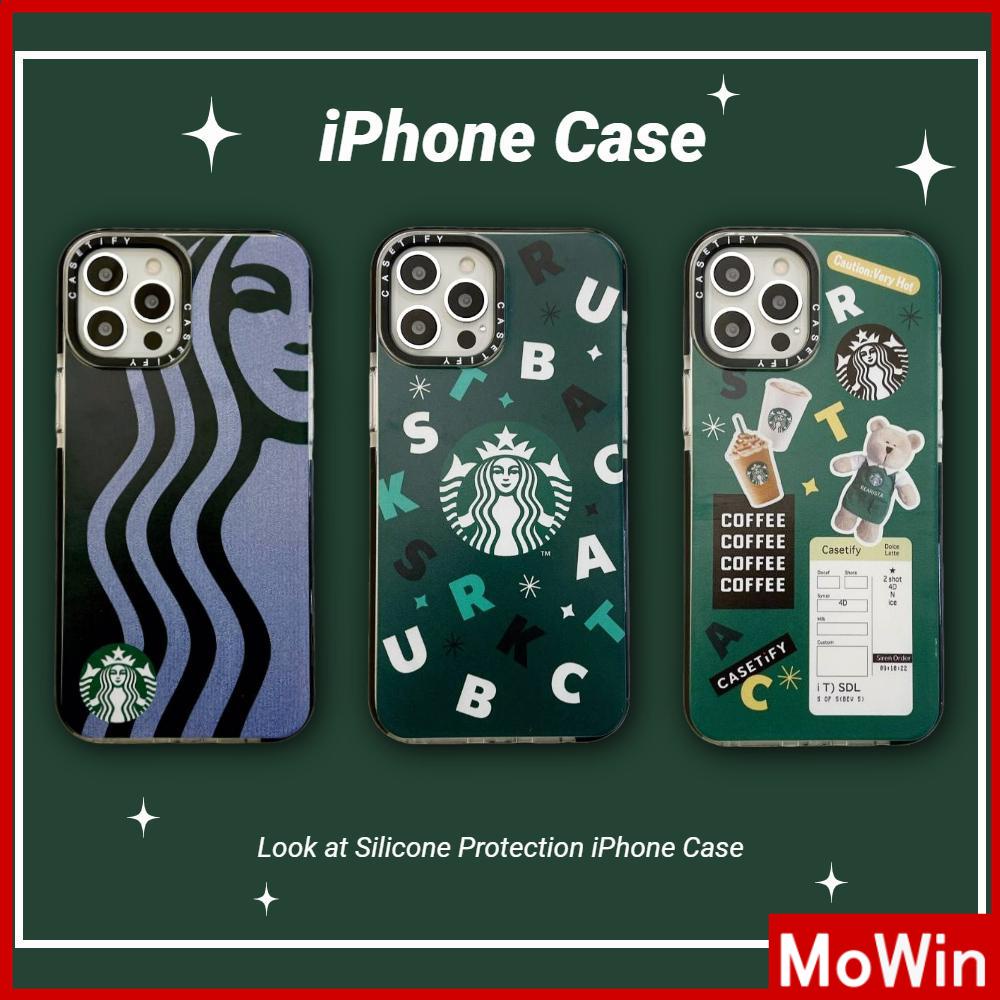 Soft Case Silikon Tebal Shockproof Motif Bintang Hijau Gelap Untuk iPhone 13 Pro Max 12 Pro Max 11 Pro Max 7 Plus