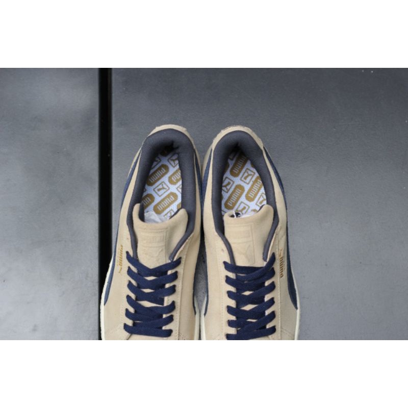 SALE Sepatu Pum4 Suede Cream Navy Original Sneakers Pria