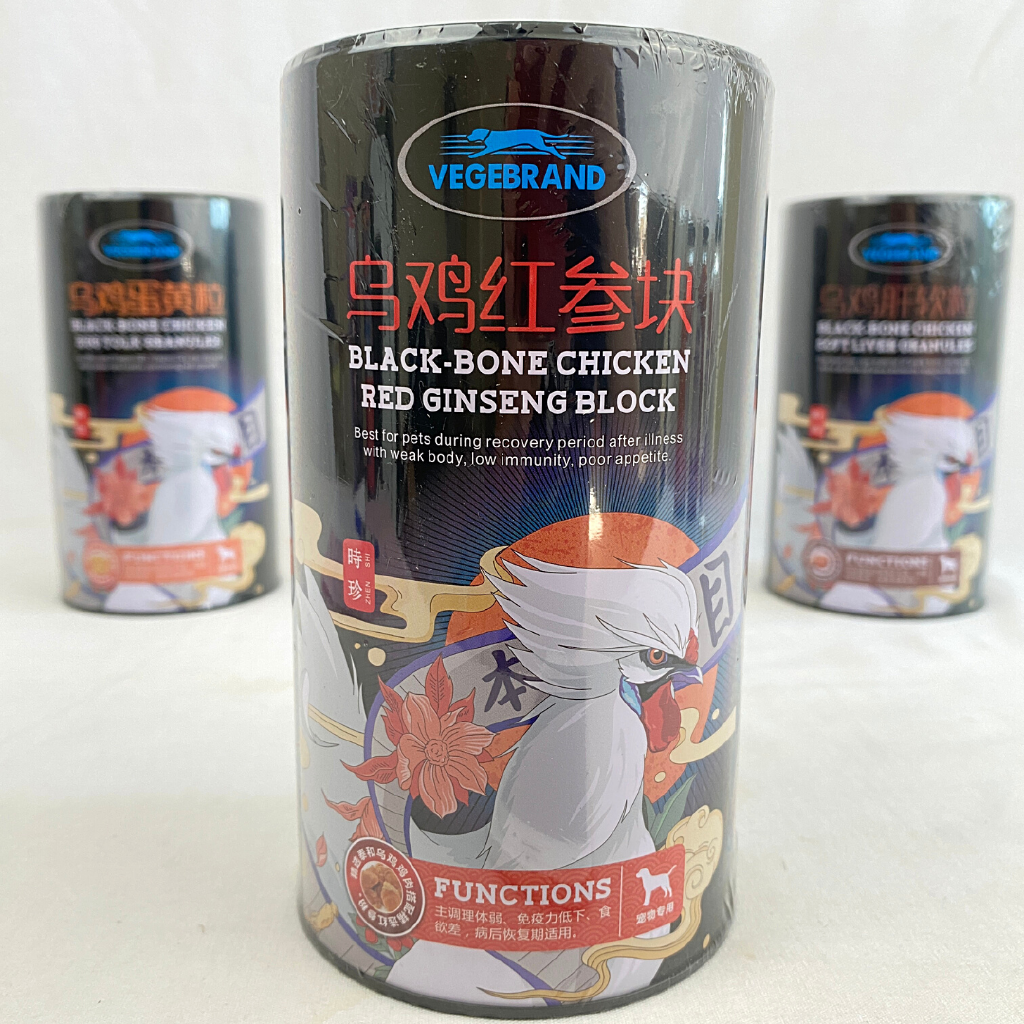 

VEGEBRAND Snack Anjing BLACKBONE Chicken Red Ginseng Black 200g
