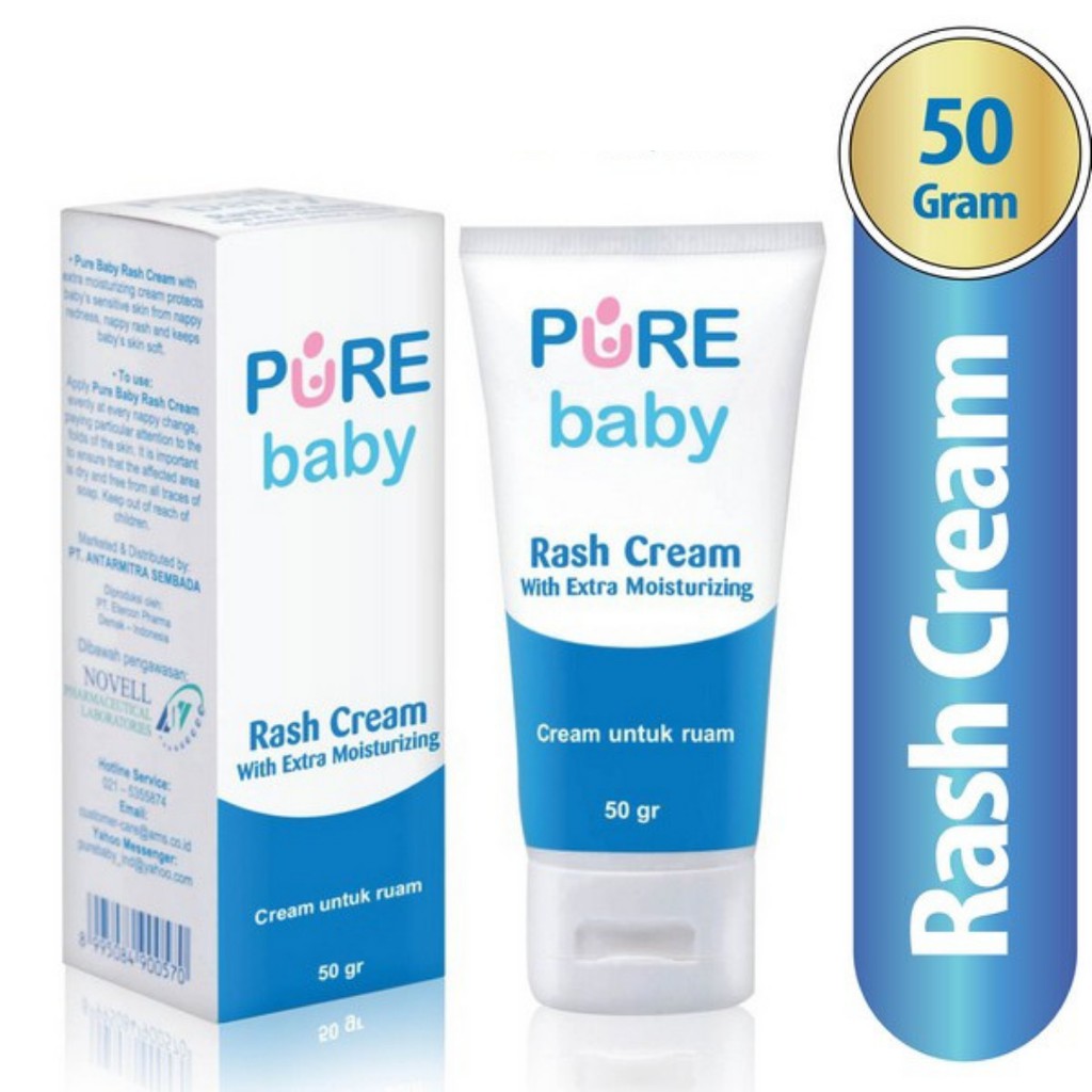 Pure Baby Rash Cream With Extra Moisturizing Ruam Bayi 50 Gr