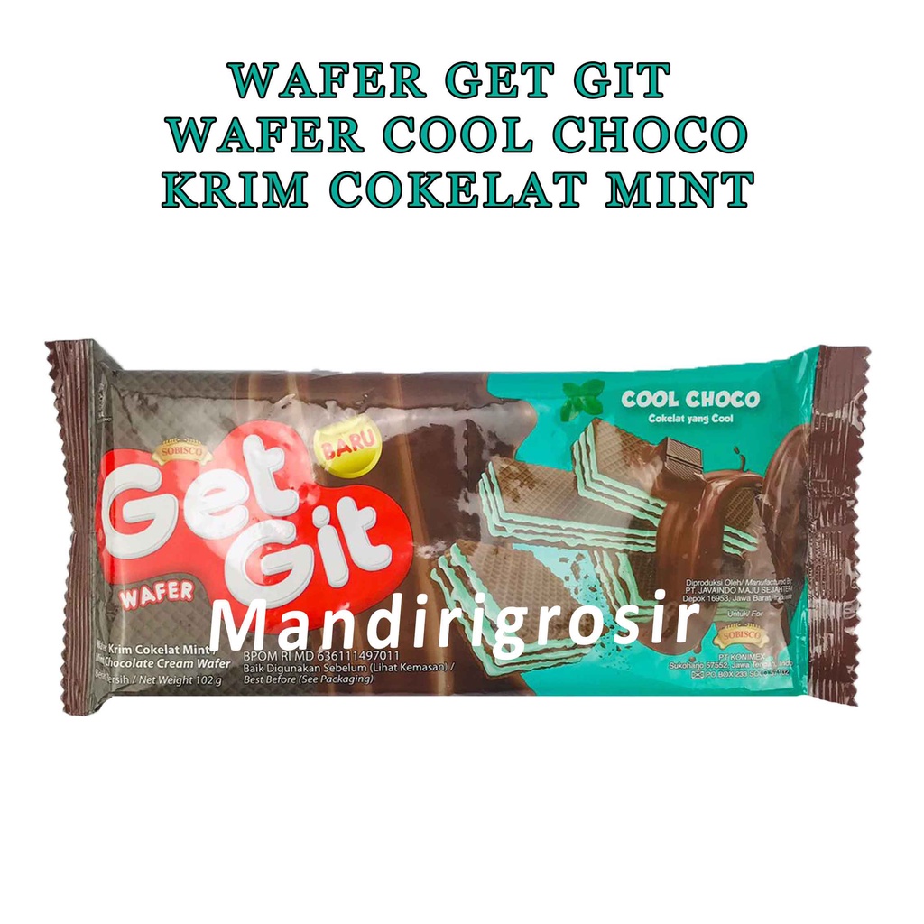 Wafer Cool Choco * Wafer Get Git * Dengan Krim Cokelat Mint * Wafer Renyah