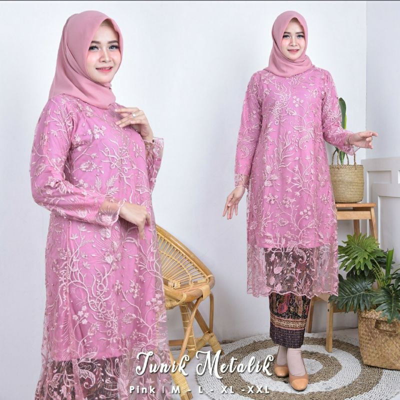 KEBAYA PESTA - KEBAYA MODERN - SET TUNIK METALIC - BY LEFI