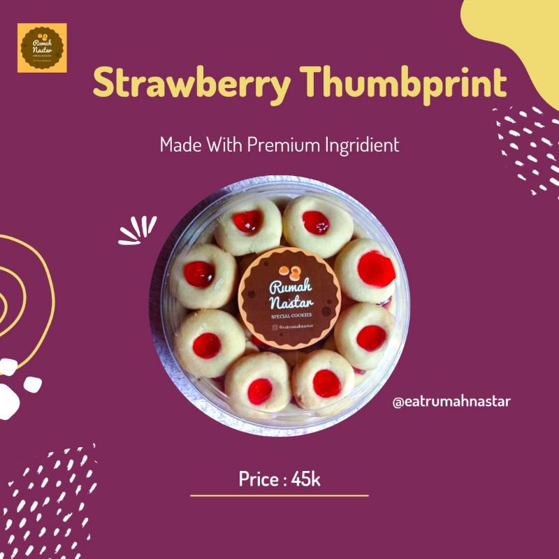 

Kue Kering Strawberry Thumbprint 500gr - Kue Kering Home Made - Nastar HomeMade