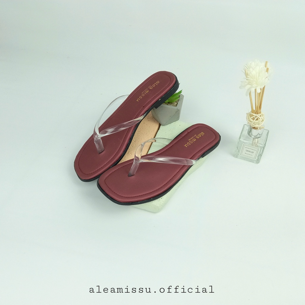 Swalin sandals Jelly Transparan Flat Sandal jepit by aleamissu