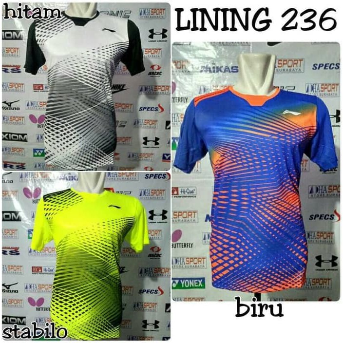 BAJU BADMINTON IMPORT LINING 236 GRADE ORI JERSEY BULUTANGKIS MURAH