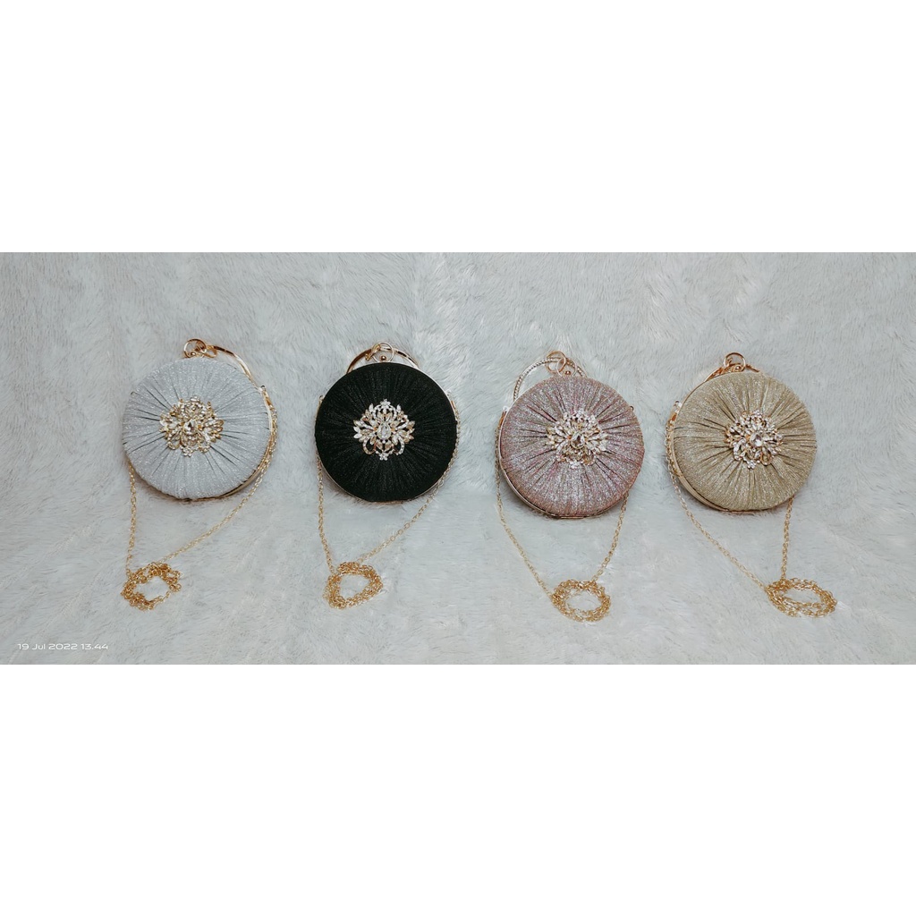 P9059 1KG MUAT 3PCS TAS PESTA BULAT CLUTCH BAG IMPORT KONDANGAN SLINGBAG ELEGAN MODEL CIRCLE