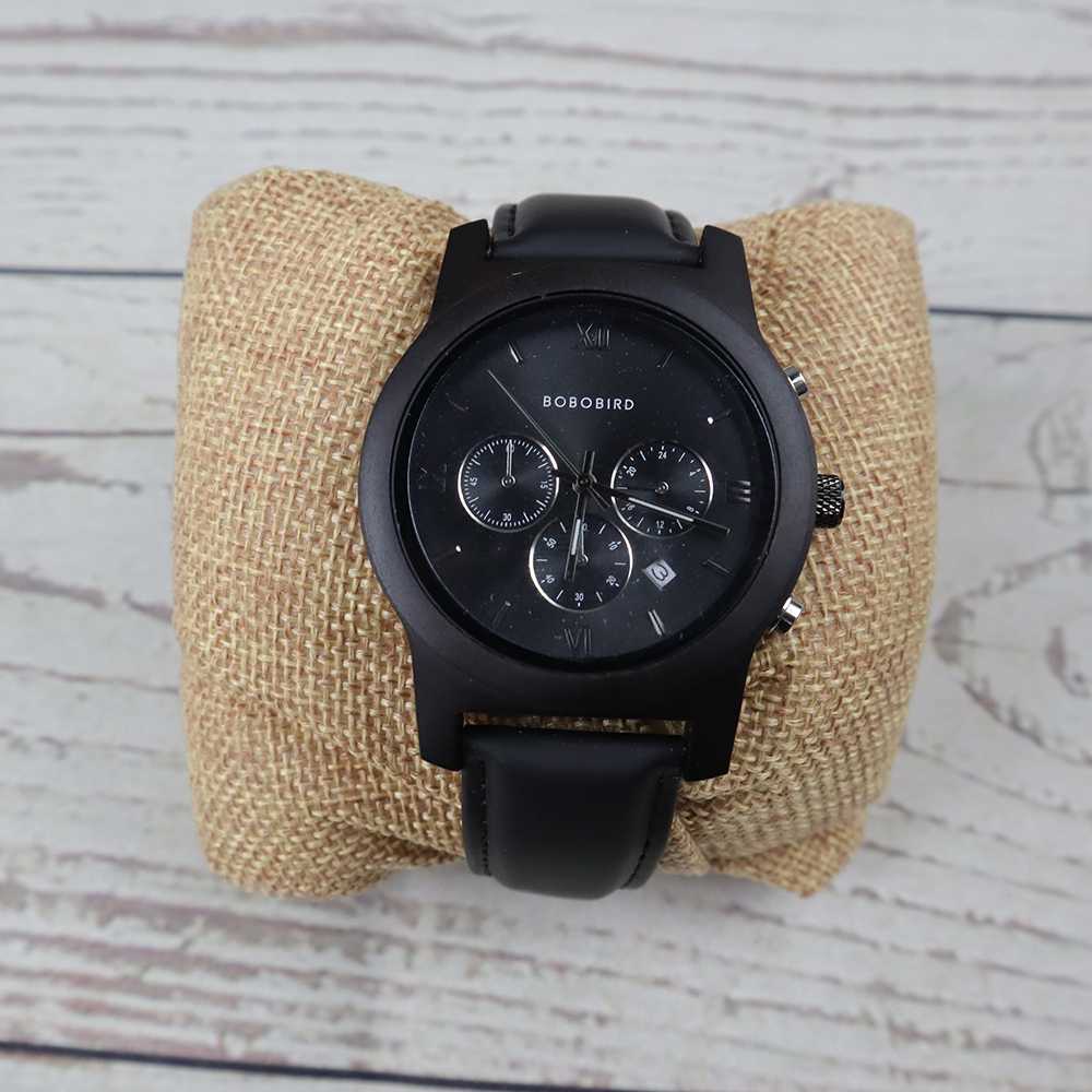 Jam Tangan Kayu Pria Leather Strap BOBO BIRD - WP28