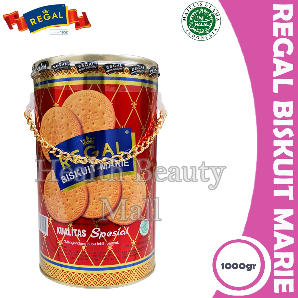 Marie Regal Biscuit Kaleng Besar Special Quality 1 kg 1000gr - 1kg 1000 gr Biskuit Rantai Susu 1000 