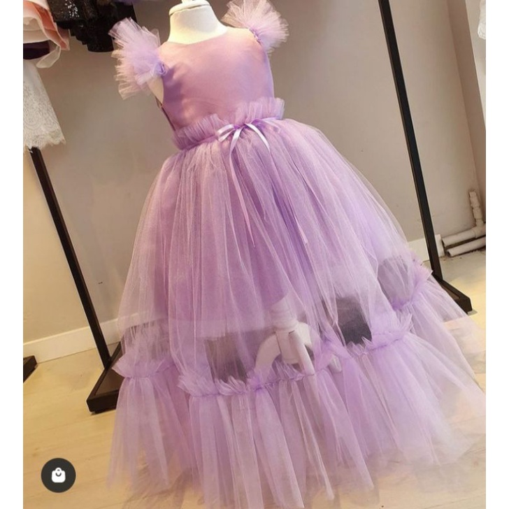 DRESS LONG ANAK PEREMPUAN GAUN TUTU ANAK PEREMPUAN DRESS MAGENTA GAUN PESTA ULANG TAHUN BAYI PEREMPU