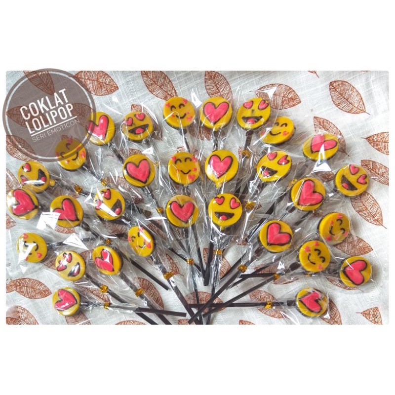 

Coklat lolipop kecil tema emoticon