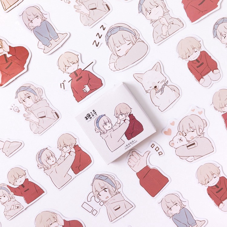 [PER BOX] Stiker Aesthetic Tumblr Deco Scrapbook Bujo Diary DIY Cute Couple SAFA STORE