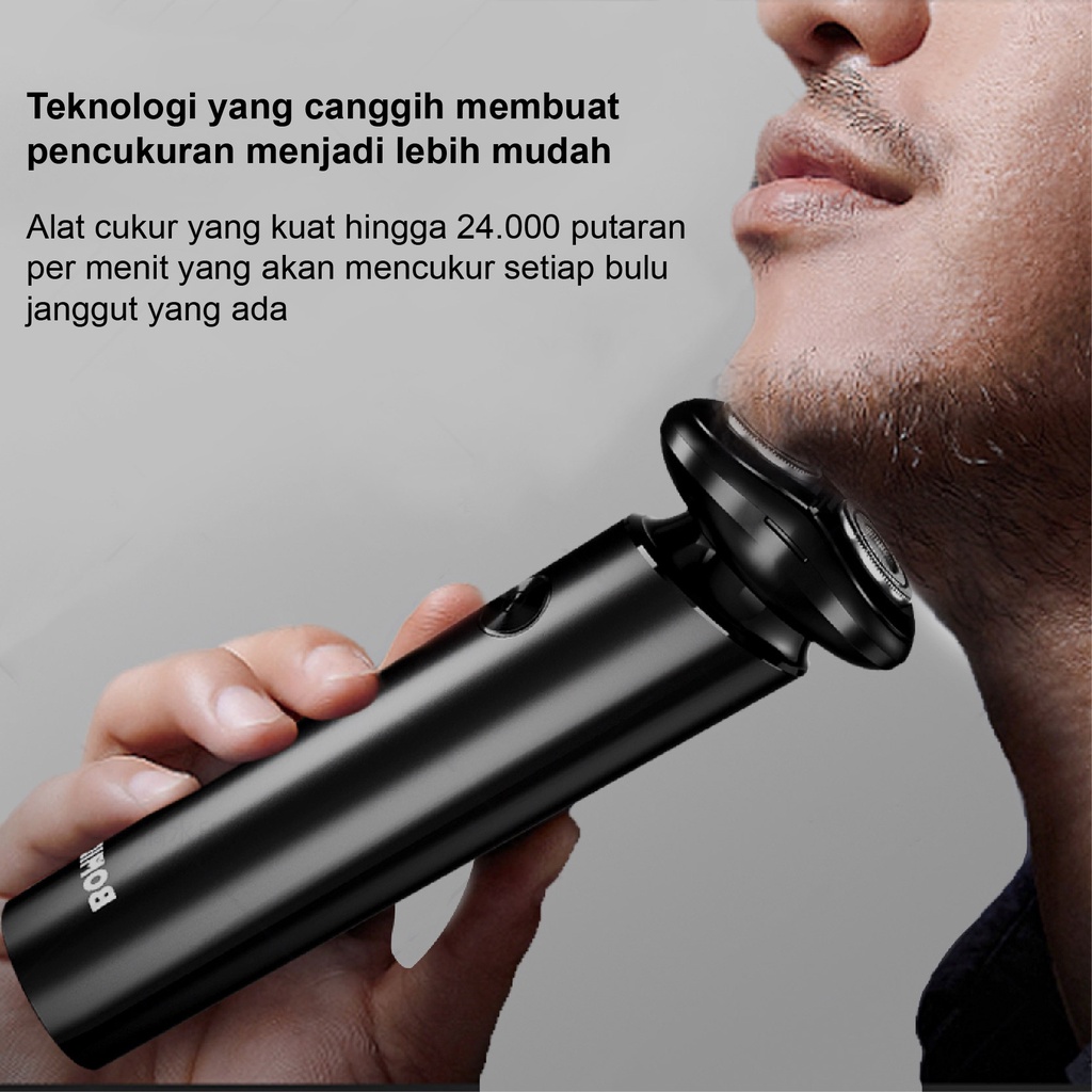 BOMIDI M7 Alat Cukur Rambut Elektrik Shaver Listrik Hitam Electric Razor Men