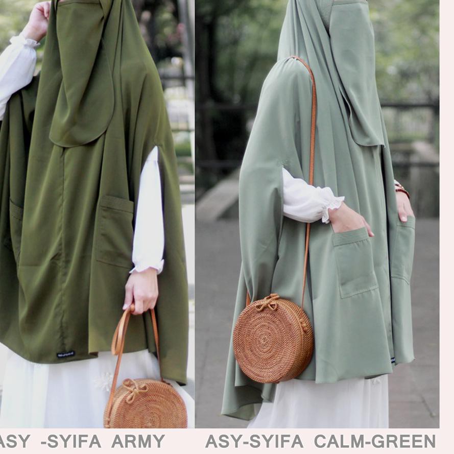 BIRTHDAY SALE RAMADHAN HIJAB JILBAB KHIMAR INSTAN SYARI JUMBO SAKU CARDI LENGAN BOLONG ASY-SYIFA gro