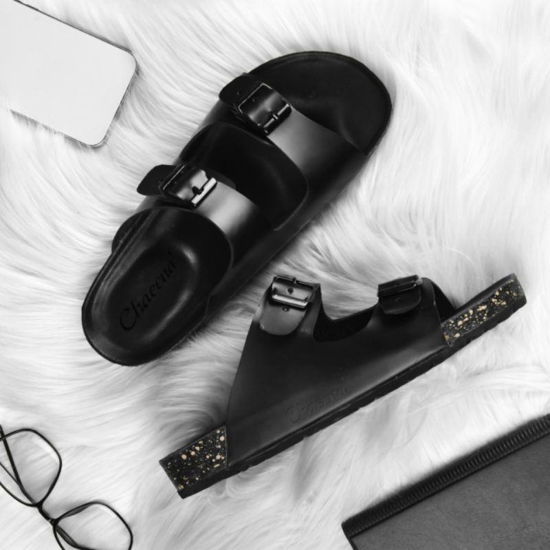 Sandal Slide/Sandal Selop Pria/Sandal Unisex/ Sandal Briken Pria-Wanita b2 hitam