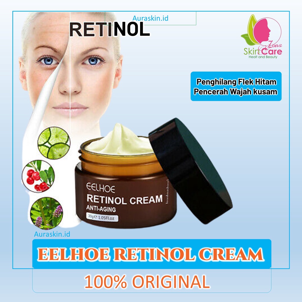 Eelhoe Retinol Cream Original Krim Pelembab, Pemutih dan Anti Penuaan untuk Wajah dengan Retinol Ant