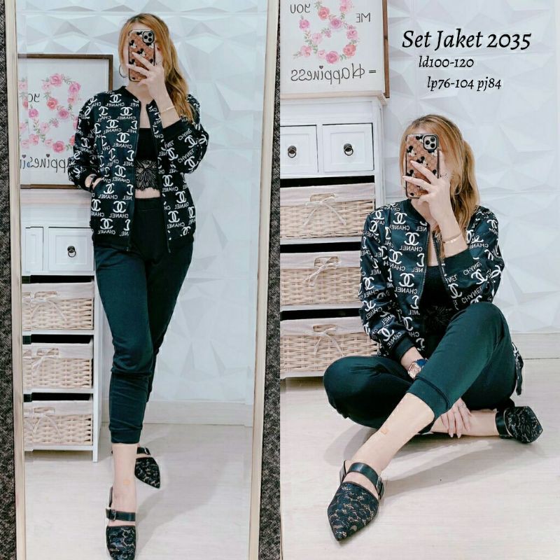 set jaket 2035 Scubba import / setelan jaket Wanita chanel