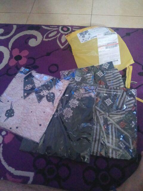 Distro Batik Hrb026 Kenongo Kemeja Tosca Pendek Pekalongan  Pad M L Xl Sogan Tulis Halus Bagus Laris