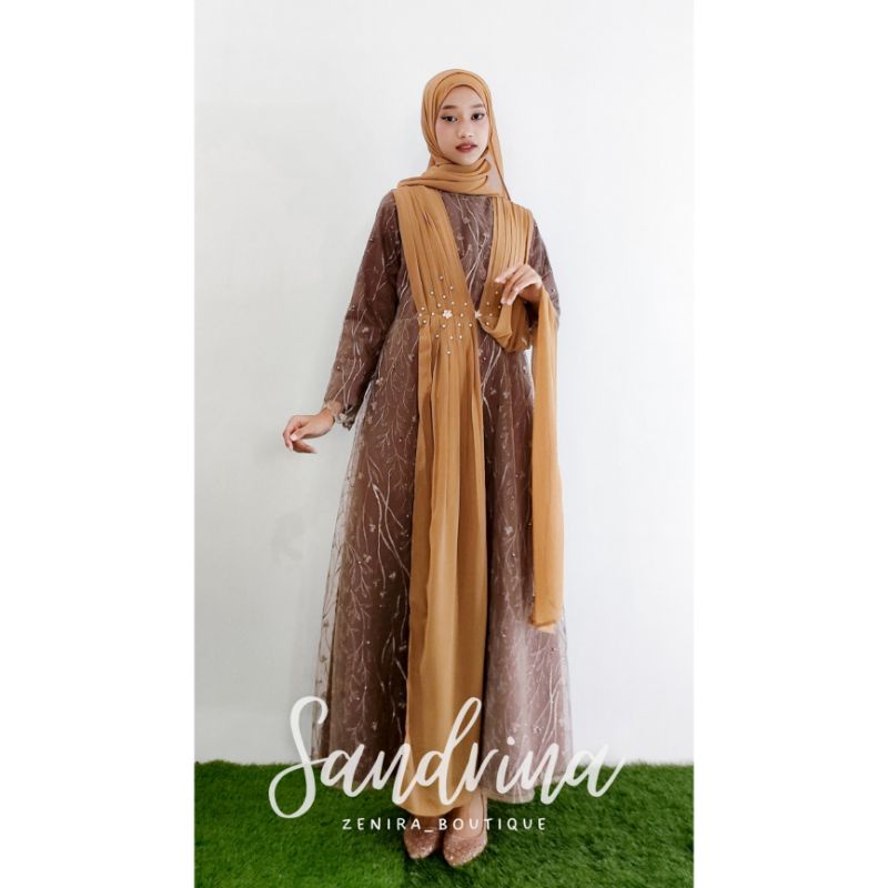 SANDRINA DRESS brokat remaja / baju pesta / gamis kondangan / lamaran / bridesmaids tersedia ukuran kecil hingga jumbo