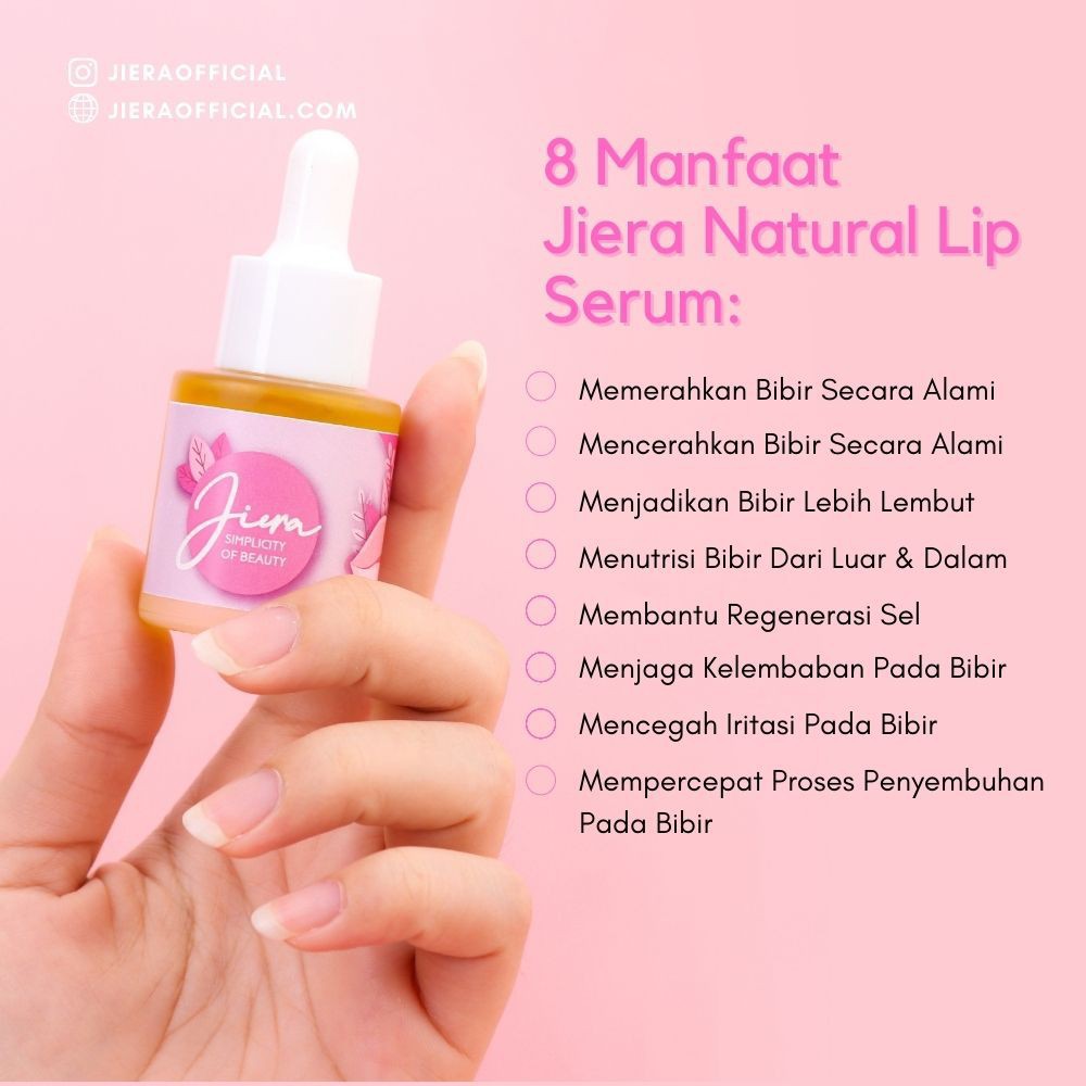 [BUY 1 GET 1 GIFT] READY JIERA LIP SERUM NATURAL Pelembab Pencerah Pemerah Bibir Original 10ml 20ml