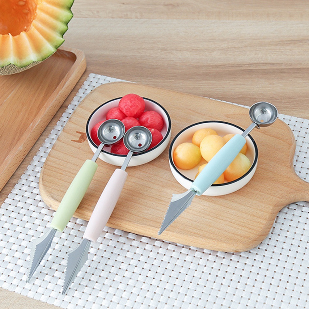 【COD Tangding】1PC Stainless Steel Fruit Digger To Cut Watermelon Artifact Fruit Ball Digger Ice Cream Round Spoon Cut Fruit Segmentation Carving Knife