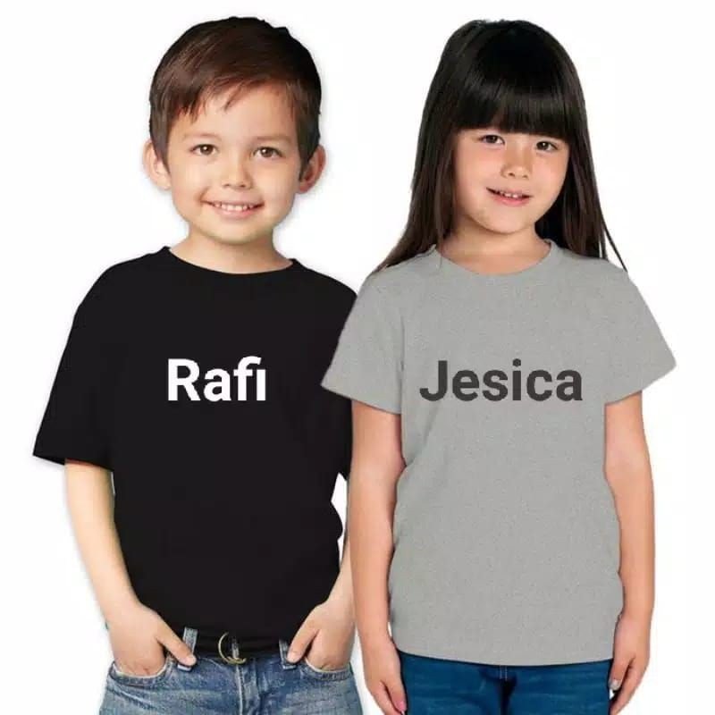 Kaos Anak Bordir Nama Suka Suka Lengan Pendek 1-12 Tahun